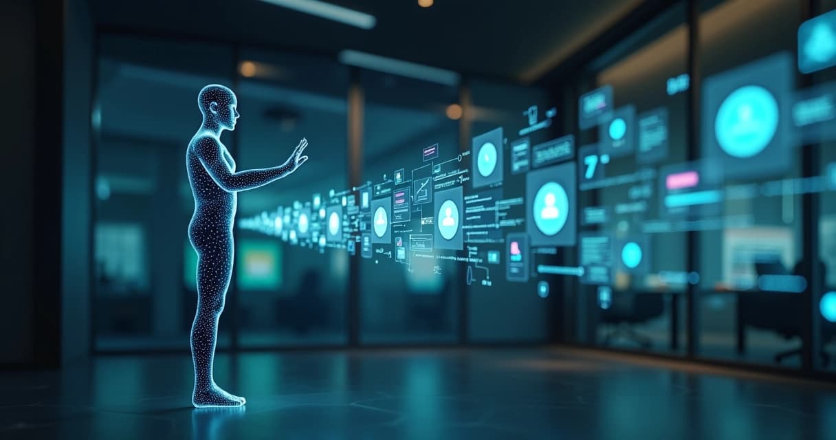 Agente digital tocando em linha do tempo com mensagens de follow-up acendendo